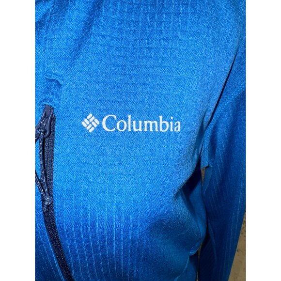 Columbia Men's Heather Indigo Park View 1/2 Zip Fleece Pullover S Outdoor Hiking - Picture 6 of 12